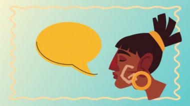culture aztec native profile speaking animasyon
