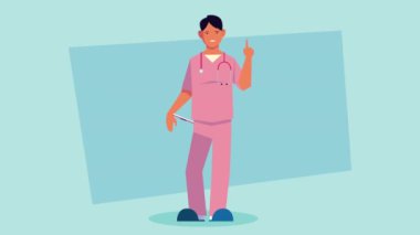 Steteskop ve animasyon düzenleyen profesyonel doktor.