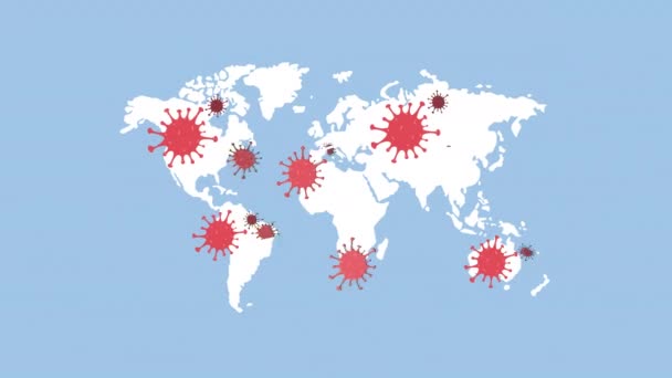 Covid19 pandemipartiklar runt planeten — Stockvideo