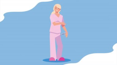 profesyonel kadın doktor animasyonu