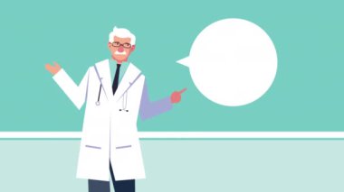 profesyonel doktor karakter canlandırması konuşuyor