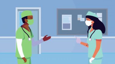 Irklar arası doktorlar çift karakterli animasyon