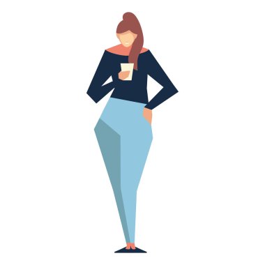 Akıllı telefon görünümlü bir kadın, insanlar ve aletler.