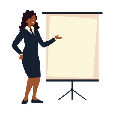 İş kadını ve sunum kurulu toplantısı