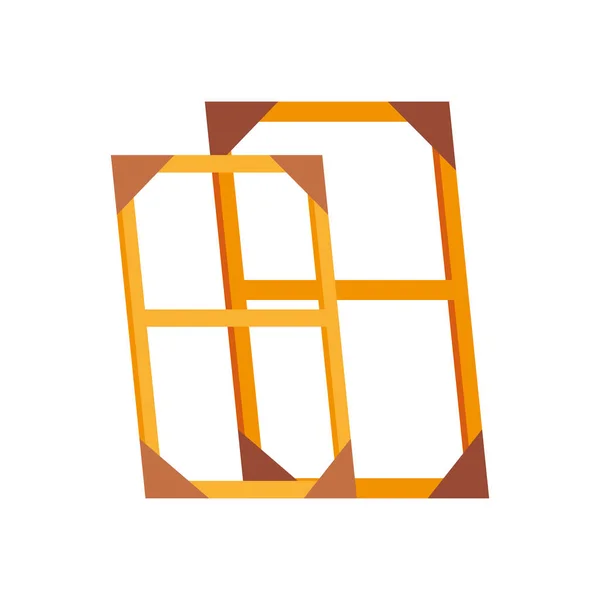 Verf klasse kunst houten frames apparatuur ontwerp — Stockvector