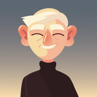 Yaşlı adam büyükbaba çizgi film karakteri