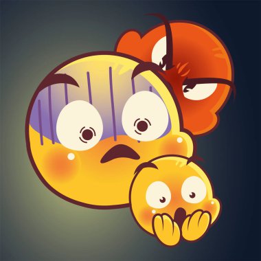 İfade yüz ifadeleri komik gülümseme mutlu sinirli ruh hali üzgün set