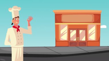 Şef işçi çizgi roman karakteri animasyonu