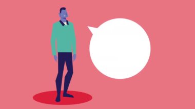 Karakter canlandırması konuşan genç adam