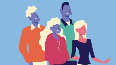 Irklar arası komik karakterler grubu animasyonu