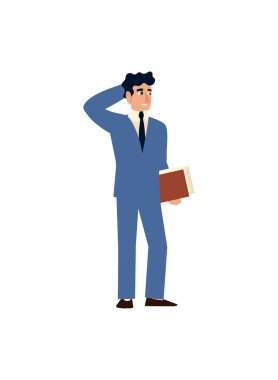 Beyaz arka planda duran iş adamı karakteri profesyoneli