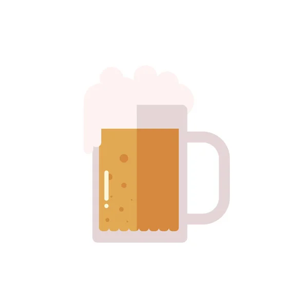 Cerveza taza bebida bebida alcohol icono aislado — Vector de stock