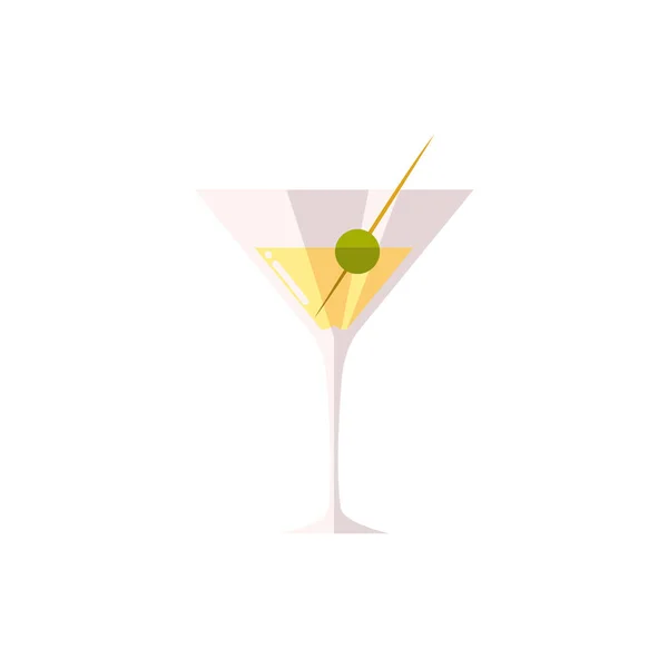 Koktajl z ikoną alkoholu wyizolowanego z napoju oliwnego — Wektor stockowy