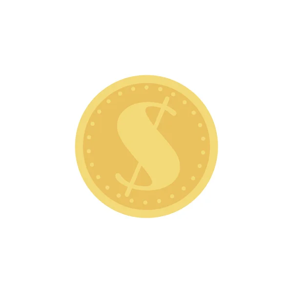 Moneda moneda moneda icono de efectivo diseño aislado y plano — Vector de stock