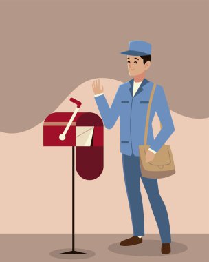 Posta kutusu zarflı postacı.