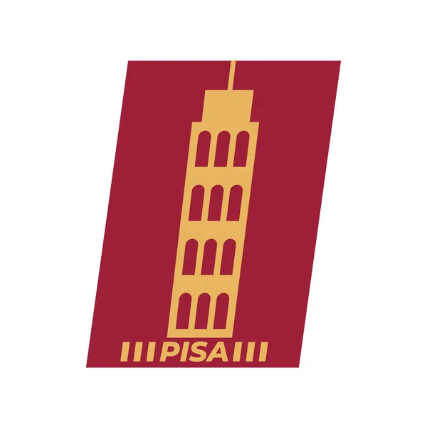 Pisa torre ciudad sello vector diseño — Vector de stock