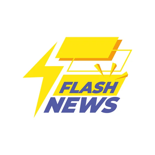 Banner de notícias flash com design de vetor de trovão — Vetor de Stock