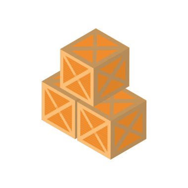 Teslimat ve lojistik izometrik kutular vektör tasarımı