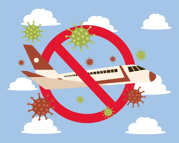 Industria de viajes y compañías aéreas problemas financieros quiebra, impacto covid 19 — Archivo Imágenes Vectoriales
