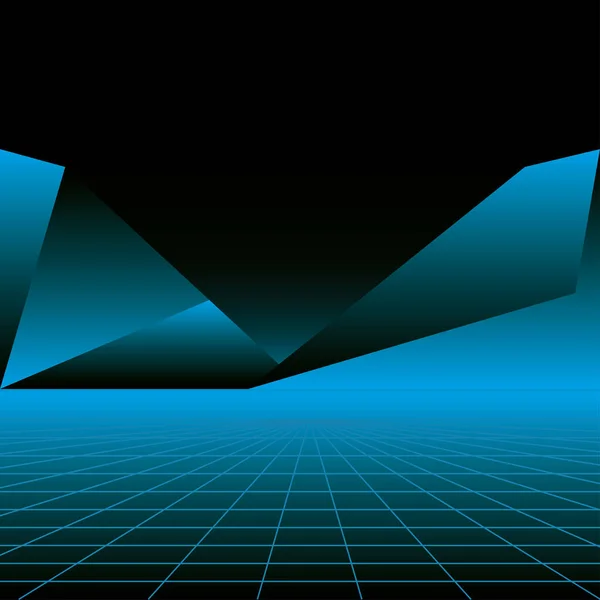 Неоновий синій багатокутний фон Векторний дизайн — стоковий вектор