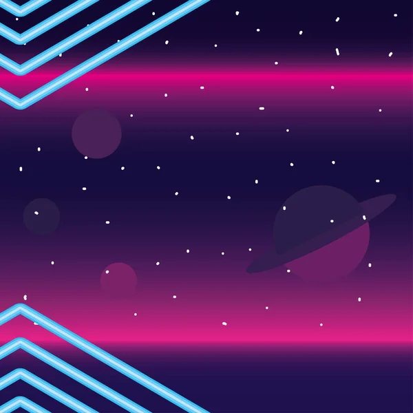 Neon rosa Hintergrund mit blauen Linien Vektor-Design — Stockvektor