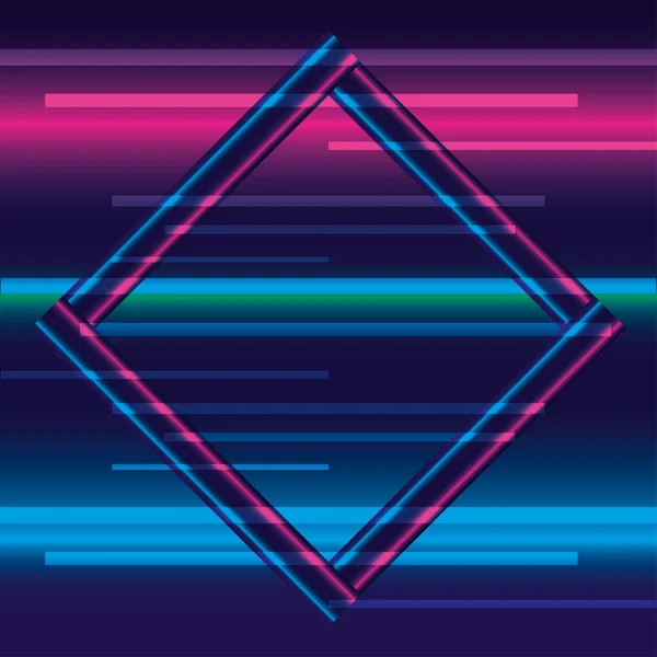 Neon rosa und blau quadratische Vektordesign — Stockvektor