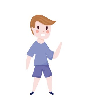 Küçük çocuk çizgi filmi izole edilmiş beyaz arka plan