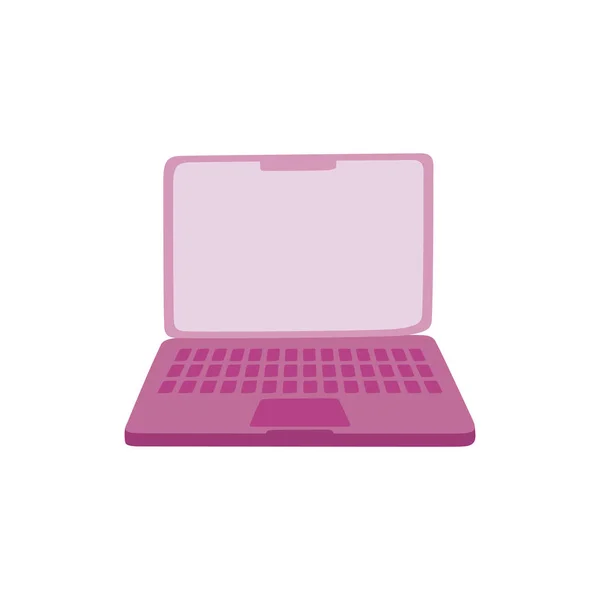 Laptop dispositivo cartoon isolado fundo branco — Vetor de Stock