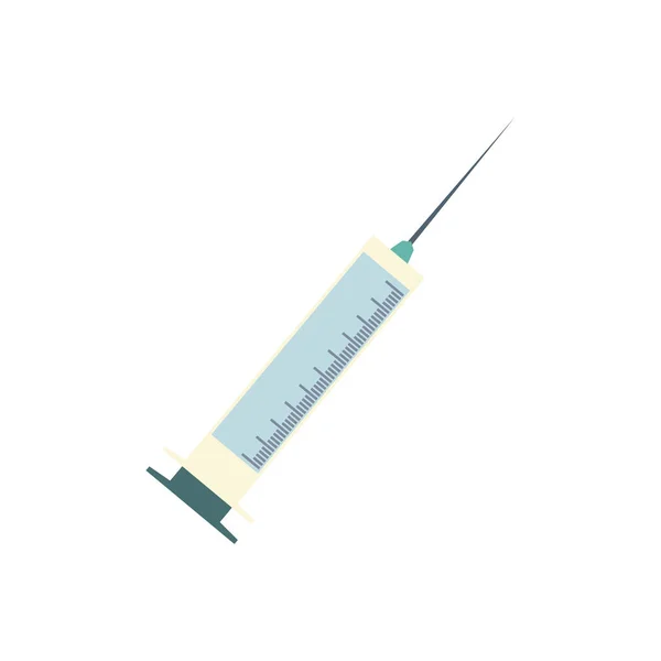Vakcina orvosi műanyag fecskendő kezelése — Stock Vector