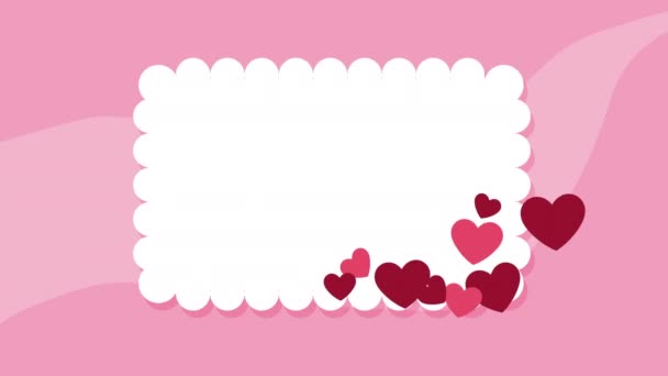 Joyeuse carte Saint-Valentin avec des cœurs et de la dentelle — Video