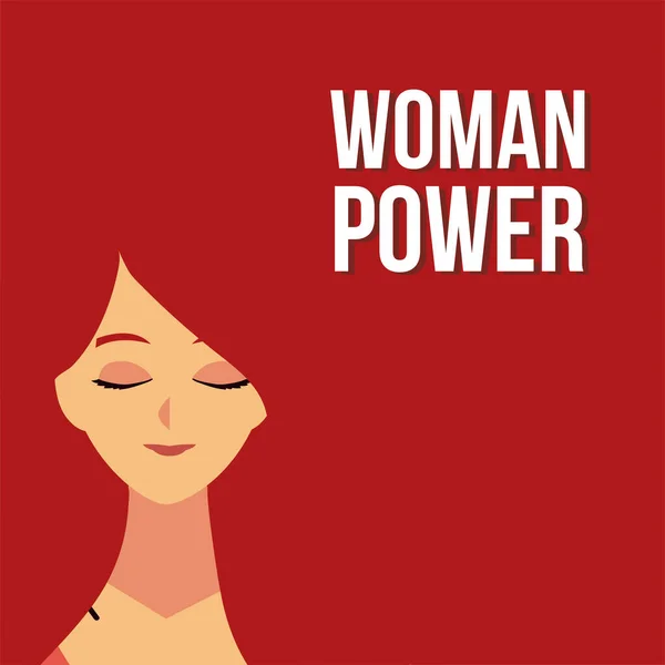 Wanita hari, wanita profil kekuatan kecantikan wanita dalam gaya kartun - Stok Vektor