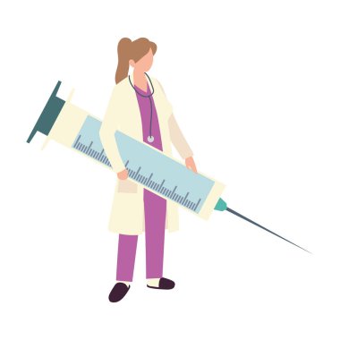 Kadın doktor şırınga aşısı ve tedavisi ile