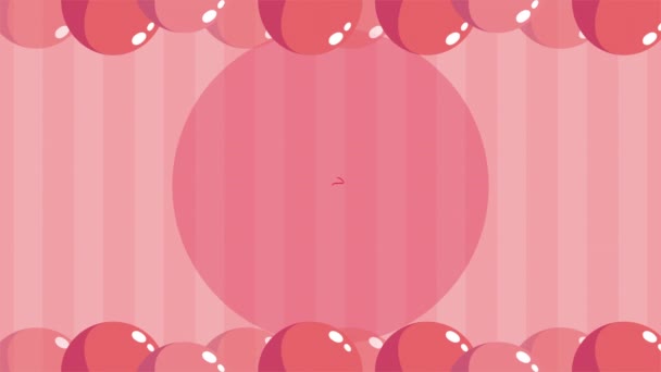 情人节快乐，用气球写上氦气框 — 图库视频影像