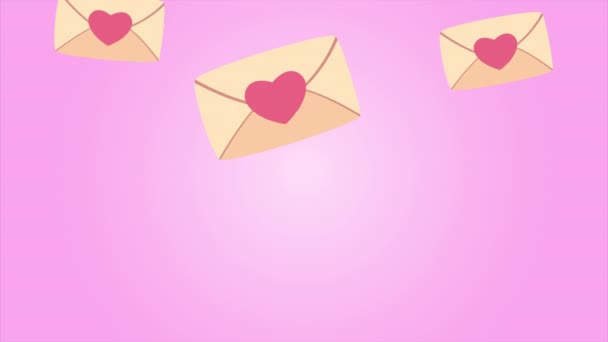 Heureuse carte de Saint-Valentin avec motif enveloppes d'amour — Video