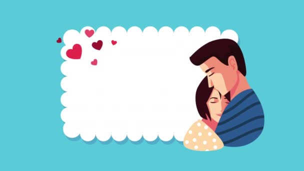 情人节快乐卡，有情侣和心上人 — 图库视频影像
