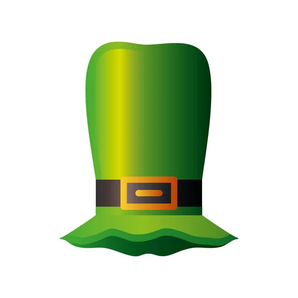 Bahagia patricks hari tradisional leprechaun topi ikon gaya rinci - Stok Vektor