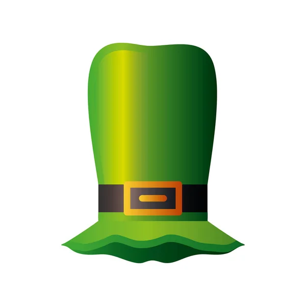 Happy st patricks day traditionelle Koboldhut-Ikone detaillierten Stil — Stockvektor