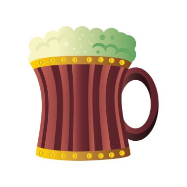 Soğuk bira ikonlu kupa ayrıntılı stil