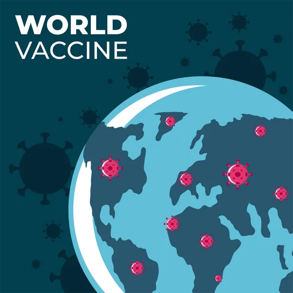 Всемирный ковид 19 вакцин против коронавирусных заболеваний органов дыхания — стоковый вектор