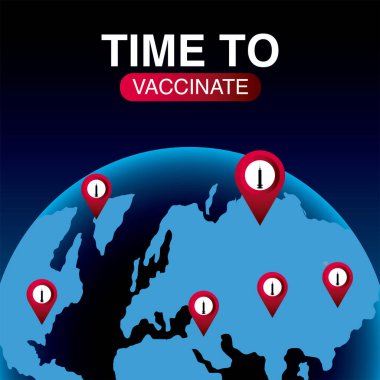 Dünya aşısı, dünya konum işaretçisini aşılama zamanı, covid 19 'a karşı koruma