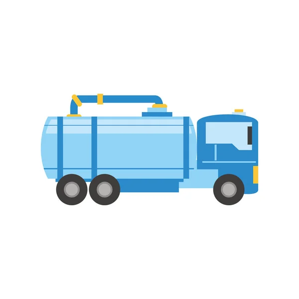 Kırma kamyonu, kimyasal tank ve boru. — Stok Vektör