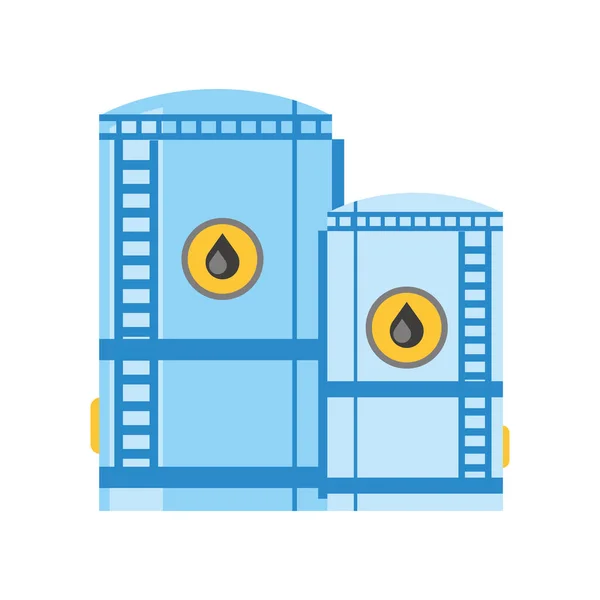 Almacenamiento del tanque de aceite de fracking en la industria de refinería — Archivo Imágenes Vectoriales