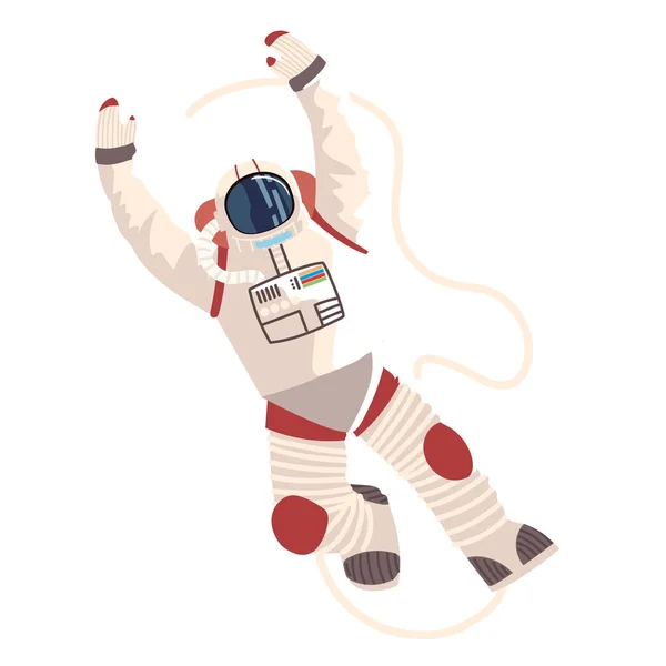 Astronaut in spacesuit character space detailed vector icon — Stock Vector