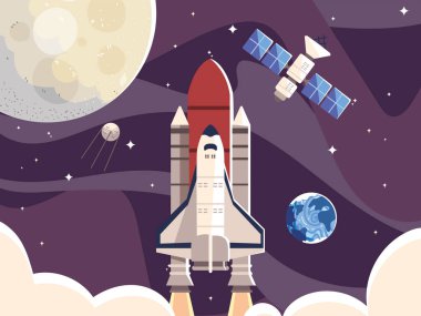 uzay uydusu ve gezegen galaksisi