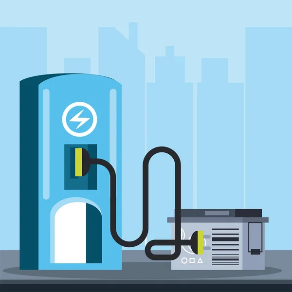 Batterie de pompe à carburant électrique écologique pour véhicules — Image vectorielle