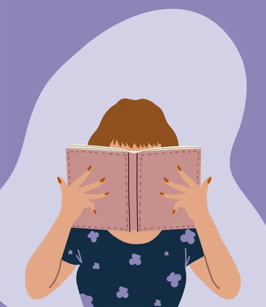 Dívka čtení knihy, vzdělání znalosti — Stockový vektor