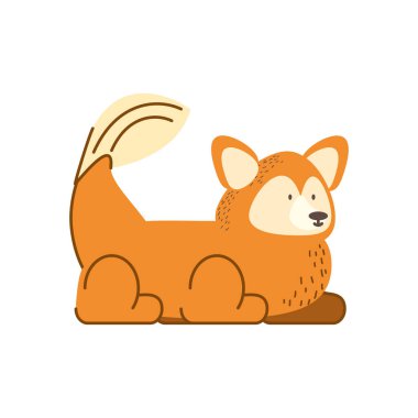 Karikatür çiziminde kurt orman hayvanı.