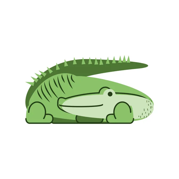 Animal da selva de crocodilo em desenho animado design abstrato —  Vetores de Stock