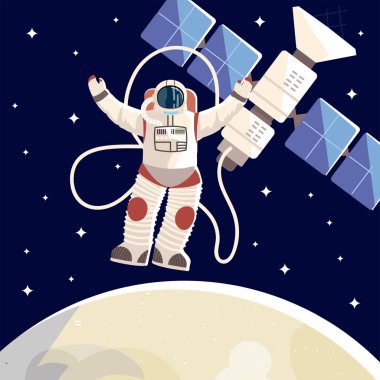 Uzay kaşifi, astronot uydu uydusu evreni
