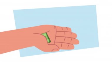 Bozuk paralarla el ve faturalarla dolar para animasyonu